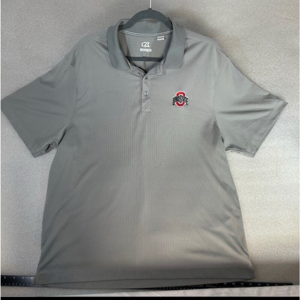 Ohio State‎ Cutter & Buck DryTec Short Sleeve Polo Shirt Men XXL Gray. Game Day